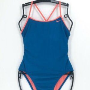 Nike Two Tone Blue Pink One Piece Swimsuit